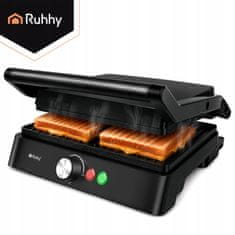 Ruhhy 2v1 2000W kontaktni žar in toaster opekač kruha črn
