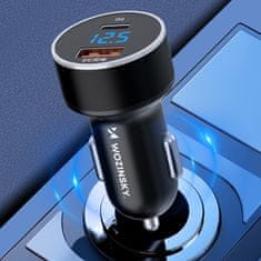WOZINSKY Avtomobilski polnilnik za vžigalnik USB-C/USB-A 36 W, črn
