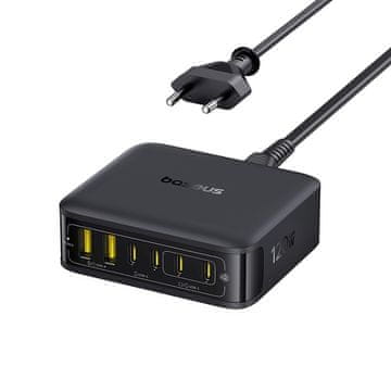 BASEUS Polnilna postaja 4x USB-C, 2x USB-A, 120 W – črna
