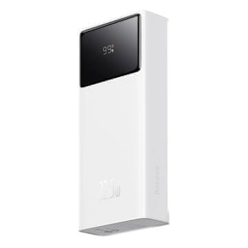 BASEUS Powerbank 20.000 mAh USB-A, USB-C z zaslonom in kablom 22,5 W – bel