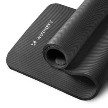 WOZINSKY Gimnastična podlaga za vadbo fitnesa in joge, debela 183 x 61 x 1,5 cm – črna