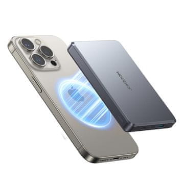 Joyroom Brezžična polnilna baterija 10.000 mAh, 22,5 W, USB-C – siva