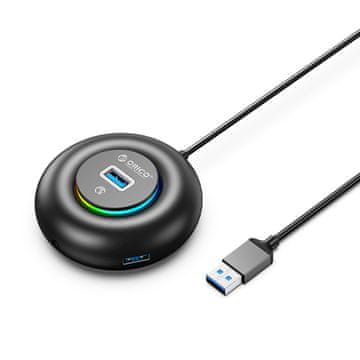 Orico 4-vtični USB-A-USB-A mini jack RGB adapter z 0,3 m kablom – črn