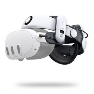 BoboVR Pas za razbremenitev za VR-očala Meta Quest 3 z zunanjo baterijo – belo-črn