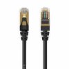 Okrogel internetni LAN-kabel CAT7 10 Gbps RJ45, 2 m – črn