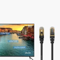 Orico Okrogel internetni LAN-kabel CAT7 10 Gbps RJ45, 0,5 m – črn