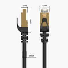 Orico Okrogel internetni LAN-kabel CAT7 10 Gbps RJ45, 0,5 m – črn