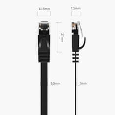 Orico Ploščat internetni kabel Ethernet CAT7 10 Gbps RJ45 LAN, 8 m – črn