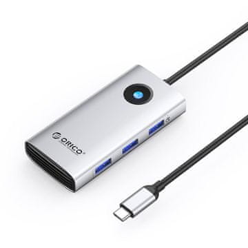 Orico 6-v-1 priključna postaja USB-C – USB-A, USB-C, HDMI, PD 100 W, 4K, 30 Hz – srebrna
