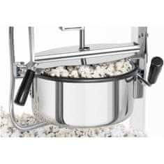 Royal Catering Avtomatski stroj za praženje popkorna v retro slogu TEFLON 1600 W, zmogljivost 5–6 kg/h – belo-zlata barva
