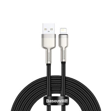 BASEUS Kabel Cafule Series Metal Data USB-A – iPhone Lightning 2,4 A, 1 m – črn