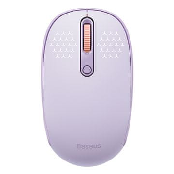 BASEUS Brezžična miška s 3 načini povezave: 2,4 GHz, Bluetooth 3.0 in 5.0, model F01B – vijolična