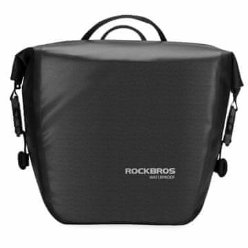 ROCKBROS Vodoodporna kolesarska torba za nosilec s trakom za prek ramena, 10–14 l – črna