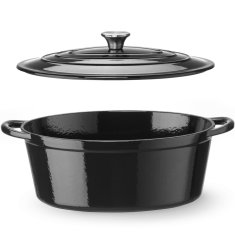 Hendi Ovalna emajlirana litoželezna posoda, 6,88 l, 405 x 255 x 134 mm