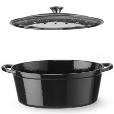Hendi Ovalna emajlirana litoželezna posoda, 6,88 l, 405 x 255 x 134 mm