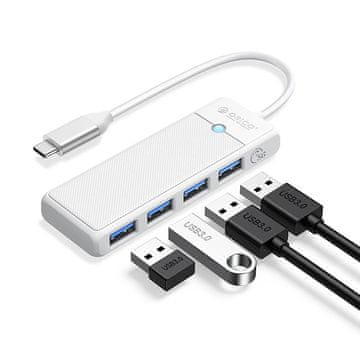Orico 4-vratni USB-C – USB-A razdelilnik (HUB) – 0,5 m – bel
