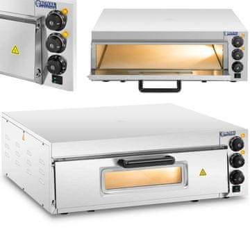 Royal Catering Enokomorna pečica za pice s steklenim pokrovom, za 1 pico premera 60 cm, 230 V, 3000 W