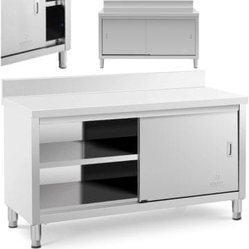 Royal Catering Delovna miza za steno z omarico in robom ter drsnimi vrati, 150 x 60 cm