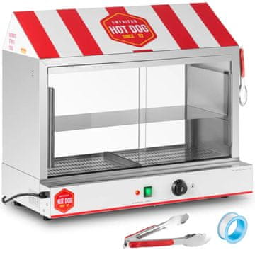 Royal Catering Grelnik za hot doge s prostora za 300 klobasic in 100 žemljic, 30–110 °C, 2400 W