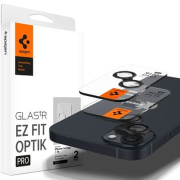 Spigen Zaščitni ovitek za iPhone 14 / Plus / 15 / Plus, črn – 2 kos