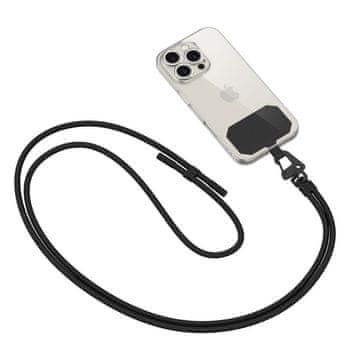 Tech-protect Vrvica za etui za telefon z nastavljivim trakom 80 cm – črna