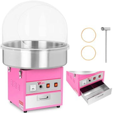 Royal Catering Stroj za sladkorno vato z zaščitnim pokrovom, 52 cm