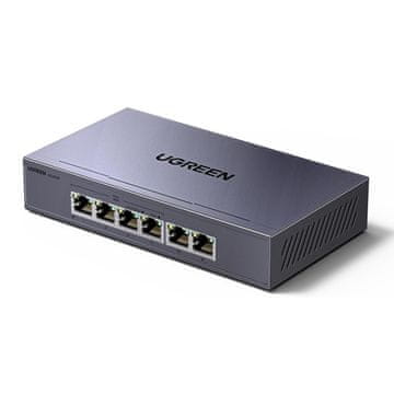 Ugreen 6-vratni Ethernet-stikalo 1 Gb/s s PoE – sivo