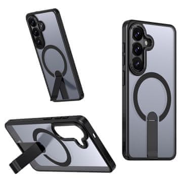 HURTEL Ovitek za Samsung Galaxy A57 s stojalom Hybrid Armor X MagSafe – črn