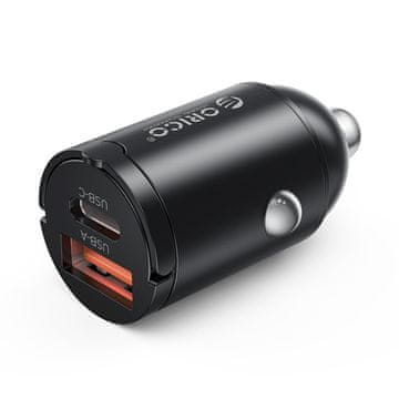 Orico Avtomobilski polnilnik USB-A/USB-C 30 W – črn