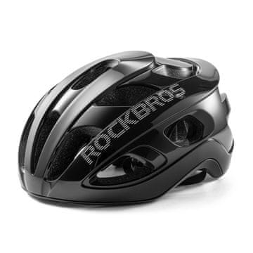 ROCKBROS Lahka kolesarska čelada z nastavljivo velikostjo 58–62 cm – črna