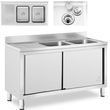 Royal Catering Dvokomorni gastronomski pomivalnik z omarico z drsnimi vrati, 140 x 70 x 95 cm