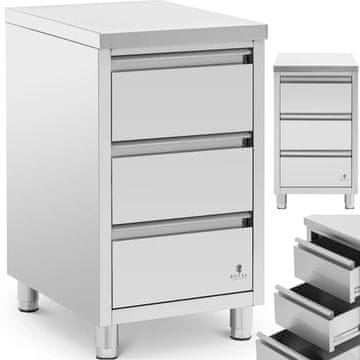 Royal Catering Samostojna gastronomska omarica s 3 predali STAL 50 x 60 x 87 cm