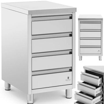 Royal Catering Samostojna gastronomska omarica s 4 predali STAL 50 x 60 x 87 cm
