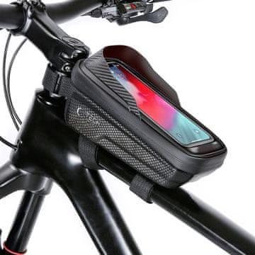 Tech-protect Kolesarska torba za okvir s prostorom za telefon, 1 l – črna