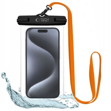 Tech-protect Vodoodporni ovitek za pametne telefone do 6,9'' – črno-oranžni