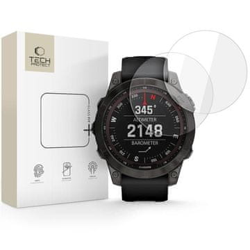 Tech-protect Kaljeno steklo za uro Garmin Fenix 7 / 7 Pro Glass Fit+, prozorno – 2 kos.