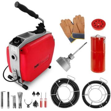 MSW Električni stroj za čiščenje cevi premera 20–150 mm MSW POWER DRAIN CLEAN 2.3E + dodatki