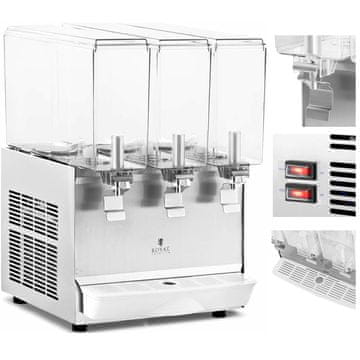 Royal Catering Hladilni razdelilnik za sokove in pijače, trojni, 3 x 10 l, 320 W