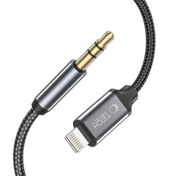 Tech-protect Avdio kabel za iPhone Lightning – mini jack 3,5 mm, 1 m – črn