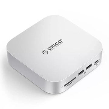 Orico 9-v-1 priključna postaja USB-A, USB-C, RJ45, SD, TF, mini jack – srebrna