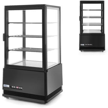 Arktic Hladilna vitrina za slaščice s 3 policami, 68 l, LED – črna