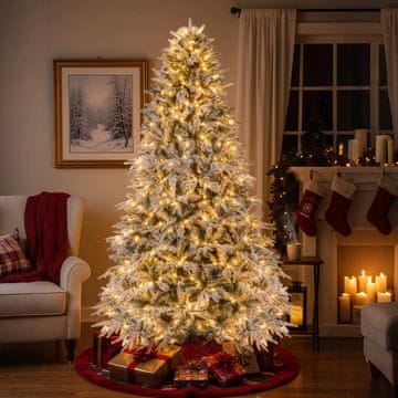 Another-Label 240 cm umetno božično drevo s snežnimi kosmiči, 460 LED diod