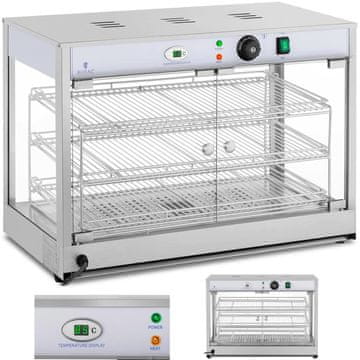 Royal Catering Ogrevana vitrina za razstavljanje hrane, 3 police, 25–85 °C, 1200 W
