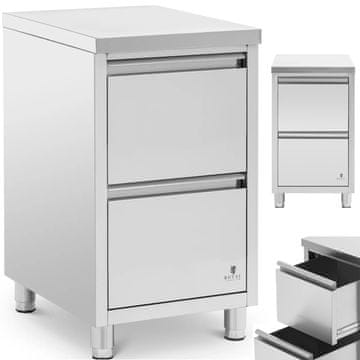Royal Catering Samostojna gastronomska omarica z 2 predali, jeklo, 50 x 60 x 87 cm