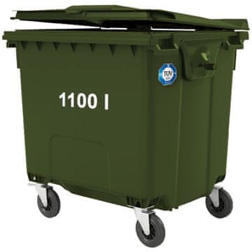 GSG24 Kontejner za komunalne odpadke PZH EN 840-2 DIN 1100L – zelen