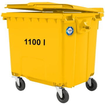 GSG24 Kontejner za komunalne odpadke PZH EN 840-2 DIN 1100L – rumen