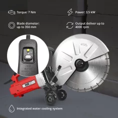 MSW Električna žaga za beton, asfalt in kamen, 120 mm, 4000 obr./min, 3500 W