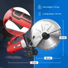 MSW Električna žaga za beton, asfalt in kamen, 120 mm, 4000 obr./min, 3500 W