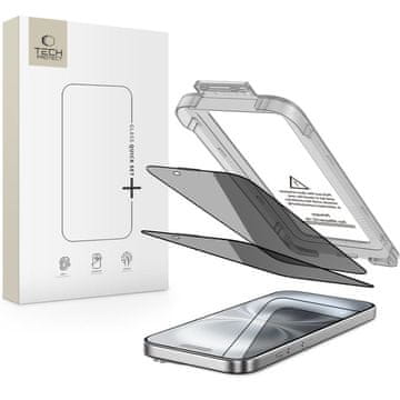 Tech-protect Steklo za zasebnost za iPhone 15 / 16 Quick Set Spy+ – 2 kos