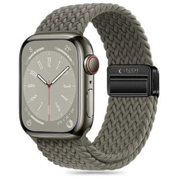 Tech-protect Pas za Apple Watch 4 / 5 / 6 / 7 / 8 / 9 / SE / Ultra 1 / 2 (42 / 44 / 45 / 49 mm) Nylonmag – zelen